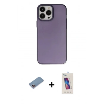 MARSİLYAN™- iPhone 13 Pro Max Kılıf Ahenk Çizgi Prime - Siyah Joko 5D Cam + Shine Kamera Lens Koruma Cam - PE