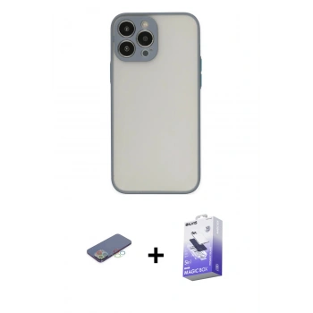 MARSİLYAN™- iPhone 13 Pro Max Kılıf Ahenk Çizgi Serisi - Siyah Bilvis 5in1 5D Magic Hayalet Cam Ekran Koruyucu + Renkli Kamera Lens Koruma Cam - MI