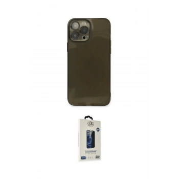 MARSİLYAN™- iPhone 13 Pro Max Kılıf Ahenk Doku - Siyah Bilvis Hayalet Cam Ekran Koruyucu
