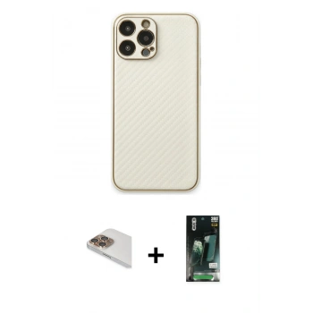 MARSİLYAN™- iPhone 13 Pro Max Kılıf Ahenk Işık - Şeffaf 360 Full Body Arka Koruyucu + Pers Alüminyum Kamera Lens - GD