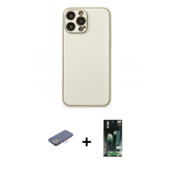MARSİLYAN™- iPhone 13 Pro Max Kılıf Ahenk Işık - Şeffaf 360 Full Body Arka Koruyucu + Renkli Kamera Lens Koruma Cam - PE
