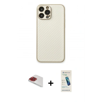 MARSİLYAN™- iPhone 13 Pro Max Kılıf Ahenk Işık - Şeffaf Pasifik Cam Ekran Koruyucu + Pers Alüminyum Kamera Lens - KI
