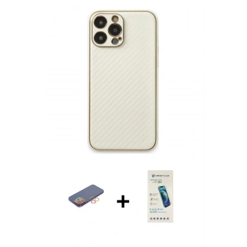 MARSİLYAN™- iPhone 13 Pro Max Kılıf Ahenk Işık - Şeffaf Pasifik Cam Ekran Koruyucu + Renkli Kamera Lens Koruma Cam - TU