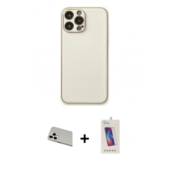 MARSİLYAN™- iPhone 13 Pro Max Kılıf Ahenk Işık - Siyah Joko 5D Cam + Rainbow Kamera Lens Koruma Cam - BZ