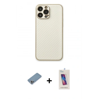 MARSİLYAN™- iPhone 13 Pro Max Kılıf Ahenk Işık - Siyah Joko 5D Cam + Shine Kamera Lens Koruma Cam - GI