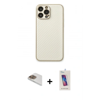 MARSİLYAN™- iPhone 13 Pro Max Kılıf Ahenk Işık - Siyah Joko 5D Cam + Pers Alüminyum Kamera Lens - GD