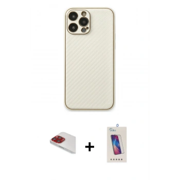 MARSİLYAN™- iPhone 13 Pro Max Kılıf Ahenk Işık - Siyah Joko 5D Cam + Pers Alüminyum Kamera Lens - KI
