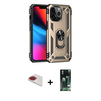 MARSİLYAN™- iPhone 13 Pro Max Kılıf Ahenk Klasik Koleksiyonu - Şeffaf 360 Full Body Arka Koruyucu + Pers Alüminyum Kamera Lens - KI