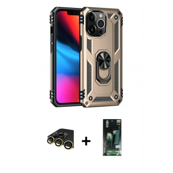 MARSİLYAN™- iPhone 13 Pro Max Kılıf Ahenk Klasik Koleksiyonu - Şeffaf 360 Full Body Arka Koruyucu + Raze Metal Kamera Lens - GD