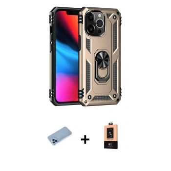 MARSİLYAN™- iPhone 13 Pro Max Kılıf Ahenk Klasik Koleksiyonu - Şeffaf Maxco Cam Ekran Koruyucu + Shine Kamera Lens Koruma Cam - MI