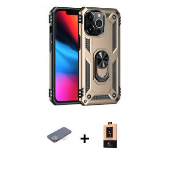 MARSİLYAN™- iPhone 13 Pro Max Kılıf Ahenk Klasik Koleksiyonu - Şeffaf Maxco Cam Ekran Koruyucu + Renkli Kamera Lens Koruma Cam - SI