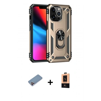 MARSİLYAN™- iPhone 13 Pro Max Kılıf Ahenk Klasik Koleksiyonu - Şeffaf Maxco Cam Ekran Koruyucu + Shine Kamera Lens Koruma Cam - PE