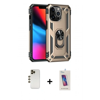 MARSİLYAN™- iPhone 13 Pro Max Kılıf Ahenk Klasik Koleksiyonu - Siyah Joko 5D Cam + Shine Kamera Lens - GD