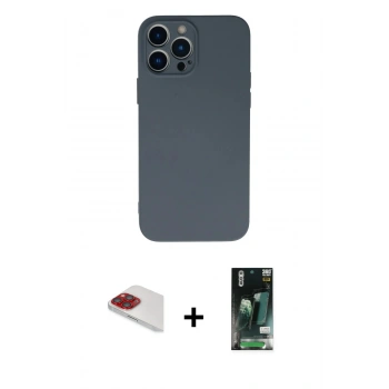 MARSİLYAN™- iPhone 13 Pro Max Kılıf Ahenk Serisi - Şeffaf 360 Full Body Arka Koruyucu + Pers Alüminyum Kamera Lens - KI