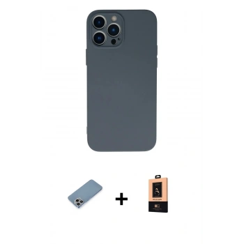 MARSİLYAN™- iPhone 13 Pro Max Kılıf Ahenk Serisi - Şeffaf Maxco Cam Ekran Koruyucu + Shine Kamera Lens Koruma Cam - GI