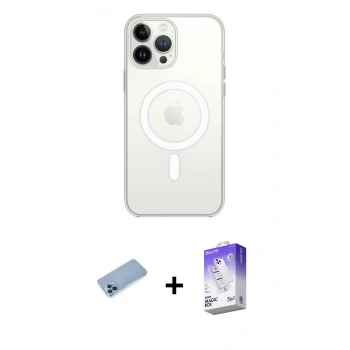 MARSİLYAN™- iPhone 13 Pro Max Kılıf Ahenk Yansıma Prime - Siyah Bilvis 5in1 3D Magic Cam Ekran Koruyucu + Shine Kamera Lens Koruma Cam - MI