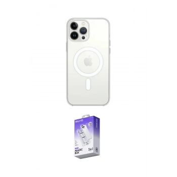 MARSİLYAN™- iPhone 13 Pro Max Kılıf Ahenk Yansıma Prime - Siyah Bilvis 5in1 3D Magic Cam Ekran Koruyucu