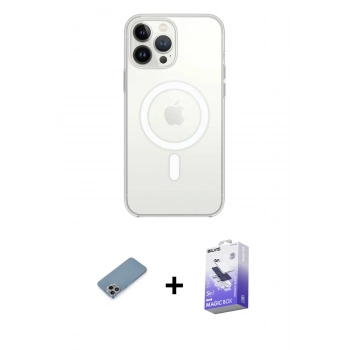 MARSİLYAN™- iPhone 13 Pro Max Kılıf Ahenk Yansıma Prime - Siyah Bilvis 5in1 5D Magic Hayalet Cam Ekran Koruyucu + Shine Kamera Lens Koruma Cam - GI