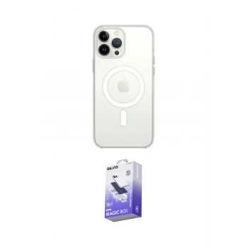 MARSİLYAN™- iPhone 13 Pro Max Kılıf Ahenk Yansıma Prime - Siyah Bilvis 5in1 5D Magic Hayalet Cam Ekran Koruyucu