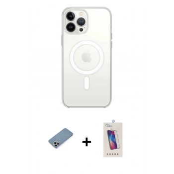 MARSİLYAN™- iPhone 13 Pro Max Kılıf Ahenk Yansıma Prime - Siyah Joko 5D Cam + Shine Kamera Lens Koruma Cam - GI