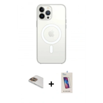 MARSİLYAN™- iPhone 13 Pro Max Kılıf Ahenk Yansıma Prime - Siyah Joko 5D Cam + Pers Alüminyum Kamera Lens - GD