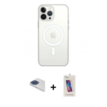 MARSİLYAN™- iPhone 13 Pro Max Kılıf Ahenk Yansıma Prime - Siyah Joko 5D Cam + Pers Alüminyum Kamera Lens - LT