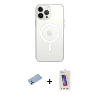 MARSİLYAN™- iPhone 13 Pro Max Kılıf Ahenk Yansıma Prime - Siyah Joko 5D Cam + Shine Kamera Lens Koruma Cam - MI