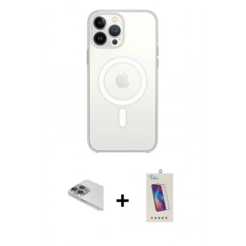 MARSİLYAN™- iPhone 13 Pro Max Kılıf Ahenk Yansıma Prime - Siyah Joko 5D Cam + Pers Alüminyum Kamera Lens - SABE