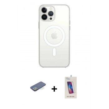 MARSİLYAN™- iPhone 13 Pro Max Kılıf Ahenk Yansıma Prime - Siyah Joko 5D Cam + Renkli Kamera Lens Koruma Cam - YL