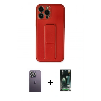 MARSİLYAN™- iPhone 13 Pro Max Kılıf Akış Doku - Şeffaf 360 Full Body Arka Koruyucu + Neon Fosforlu Kamera Lens - BZ