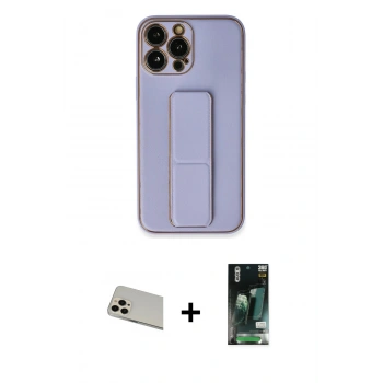 MARSİLYAN™- iPhone 13 Pro Max Kılıf Akış Doku - Şeffaf 360 Full Body Arka Koruyucu + Rainbow Kamera Lens Koruma Cam - REGD
