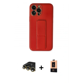 MARSİLYAN™- iPhone 13 Pro Max Kılıf Akış Doku - Şeffaf Maxco Cam Ekran Koruyucu + Raze Metal Kamera Lens - GD