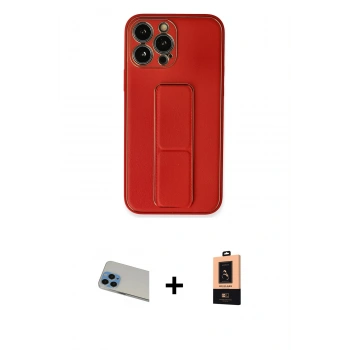 MARSİLYAN™- iPhone 13 Pro Max Kılıf Akış Doku - Şeffaf Maxco Cam Ekran Koruyucu + Rainbow Kamera Lens Koruma Cam - MI