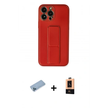MARSİLYAN™- iPhone 13 Pro Max Kılıf Akış Doku - Şeffaf Maxco Cam Ekran Koruyucu + Shine Kamera Lens Koruma Cam - MI