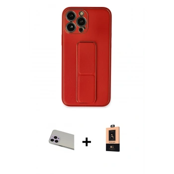 MARSİLYAN™- iPhone 13 Pro Max Kılıf Akış Doku - Şeffaf Maxco Cam Ekran Koruyucu + Rainbow Kamera Lens Koruma Cam - MR