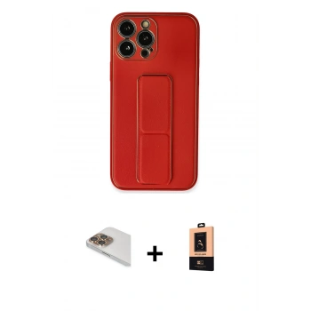 MARSİLYAN™- iPhone 13 Pro Max Kılıf Akış Doku - Şeffaf Maxco Cam Ekran Koruyucu + Pers Alüminyum Kamera Lens - GD