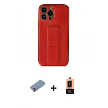 MARSİLYAN™- iPhone 13 Pro Max Kılıf Akış Doku - Şeffaf Maxco Cam Ekran Koruyucu + Shine Kamera Lens Koruma Cam - PE