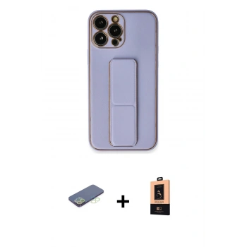 MARSİLYAN™- iPhone 13 Pro Max Kılıf Akış Doku - Şeffaf Maxco Cam Ekran Koruyucu + Renkli Kamera Lens Koruma Cam - YL