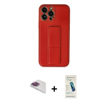 MARSİLYAN™- iPhone 13 Pro Max Kılıf Akış Doku - Şeffaf Pasifik Cam Ekran Koruyucu + Pers Alüminyum Kamera Lens - GI