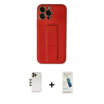 MARSİLYAN™- iPhone 13 Pro Max Kılıf Akış Doku - Şeffaf Pasifik Cam Ekran Koruyucu + Shine Kamera Lens - GD