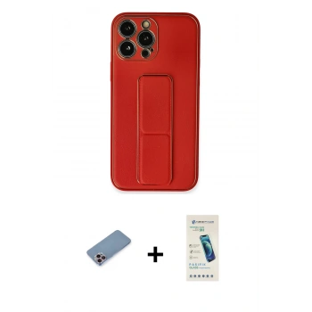 MARSİLYAN™- iPhone 13 Pro Max Kılıf Akış Doku - Şeffaf Pasifik Cam Ekran Koruyucu + Shine Kamera Lens Koruma Cam - PE