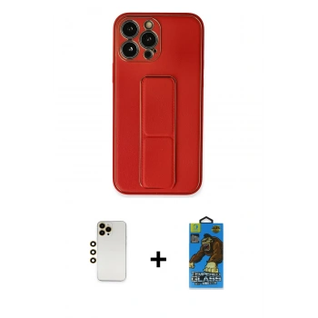MARSİLYAN™- iPhone 13 Pro Max Kılıf Akış Doku - Siyah 18D Cam Ekran Koruyucu + Shine Kamera Lens - GD
