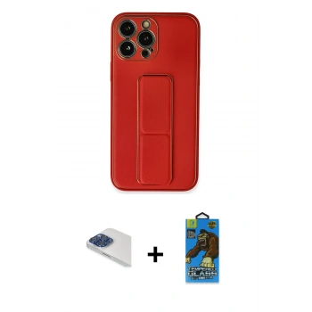 MARSİLYAN™- iPhone 13 Pro Max Kılıf Akış Doku - Siyah 18D Cam Ekran Koruyucu + Pers Alüminyum Kamera Lens - LT
