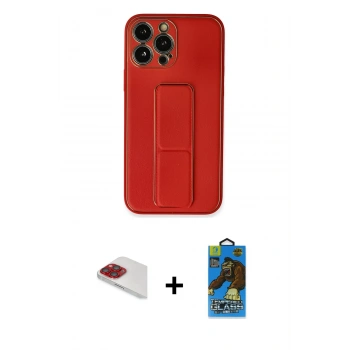 MARSİLYAN™- iPhone 13 Pro Max Kılıf Akış Doku - Siyah 18D Cam Ekran Koruyucu + Pers Alüminyum Kamera Lens - KI