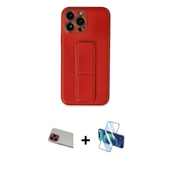 MARSİLYAN™- iPhone 13 Pro Max Kılıf Akış Doku - Siyah 3D Antistatik Cam Ekran Koruyucu + Rainbow Kamera Lens Koruma Cam - KI