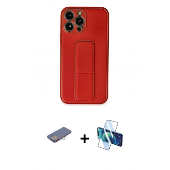 MARSİLYAN™- iPhone 13 Pro Max Kılıf Akış Doku - Siyah 3D Antistatik Cam Ekran Koruyucu + Renkli Kamera Lens Koruma Cam - PE