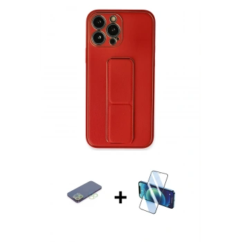 MARSİLYAN™- iPhone 13 Pro Max Kılıf Akış Doku - Siyah 3D Antistatik Cam Ekran Koruyucu + Renkli Kamera Lens Koruma Cam - YL
