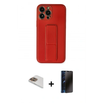 MARSİLYAN™- iPhone 13 Pro Max Kılıf Akış Doku - Siyah 3D Antistatik Hayalet Cam Ekran Koruyucu + Pers Alüminyum Kamera Lens - GD