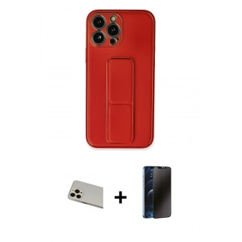 MARSİLYAN™- iPhone 13 Pro Max Kılıf Akış Doku - Siyah 3D Antistatik Hayalet Cam Ekran Koruyucu + Rainbow Kamera Lens Koruma Cam - REGD