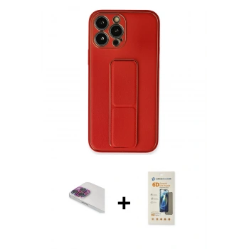 MARSİLYAN™- iPhone 13 Pro Max Kılıf Akış Doku - Siyah 6D Mat Seramik Hayalet Nano Ekran Koruyucu + Pers Alüminyum Kamera Lens - GI